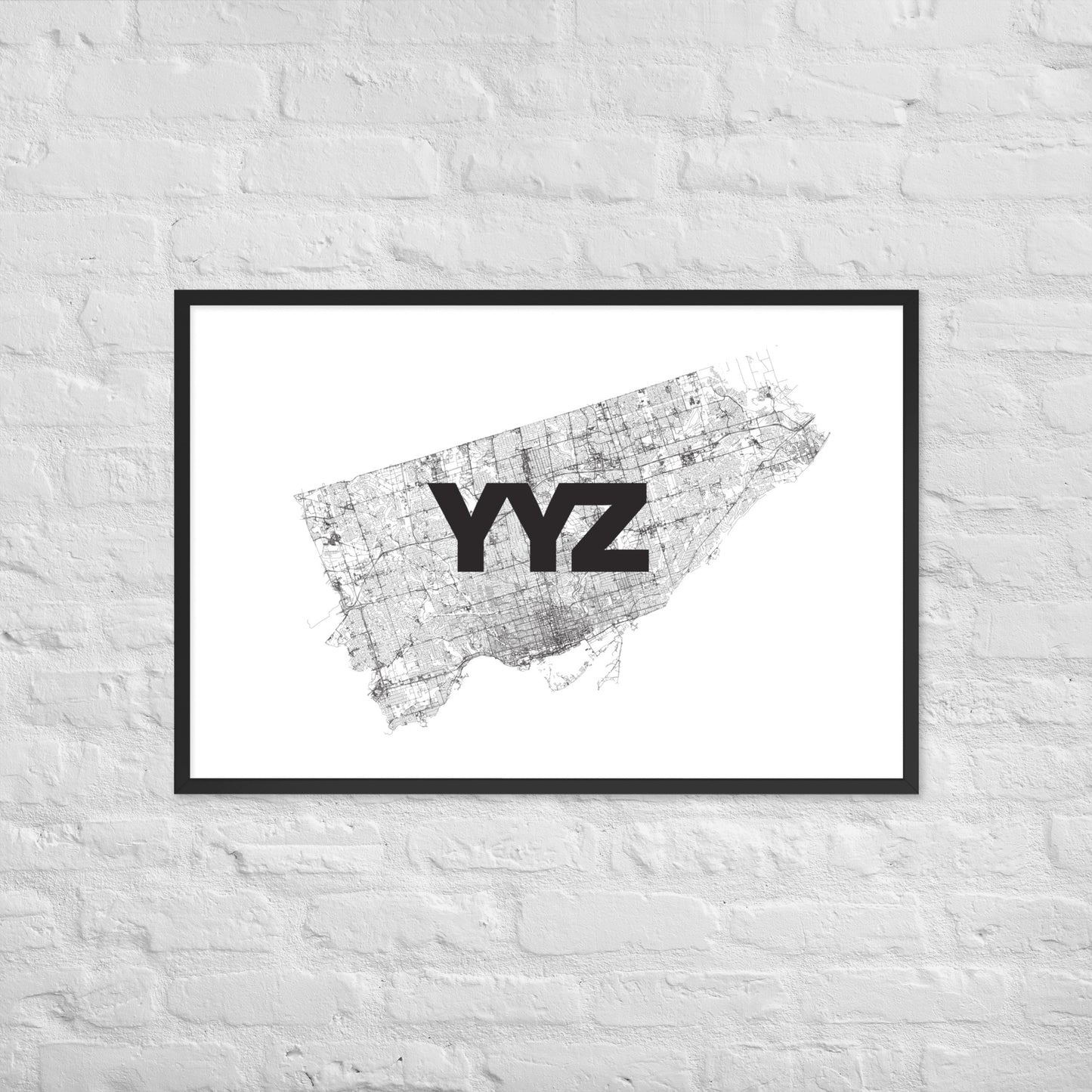 Toronto YYZ Only Streets Framed Poster — city map wall art | Mad Monkey