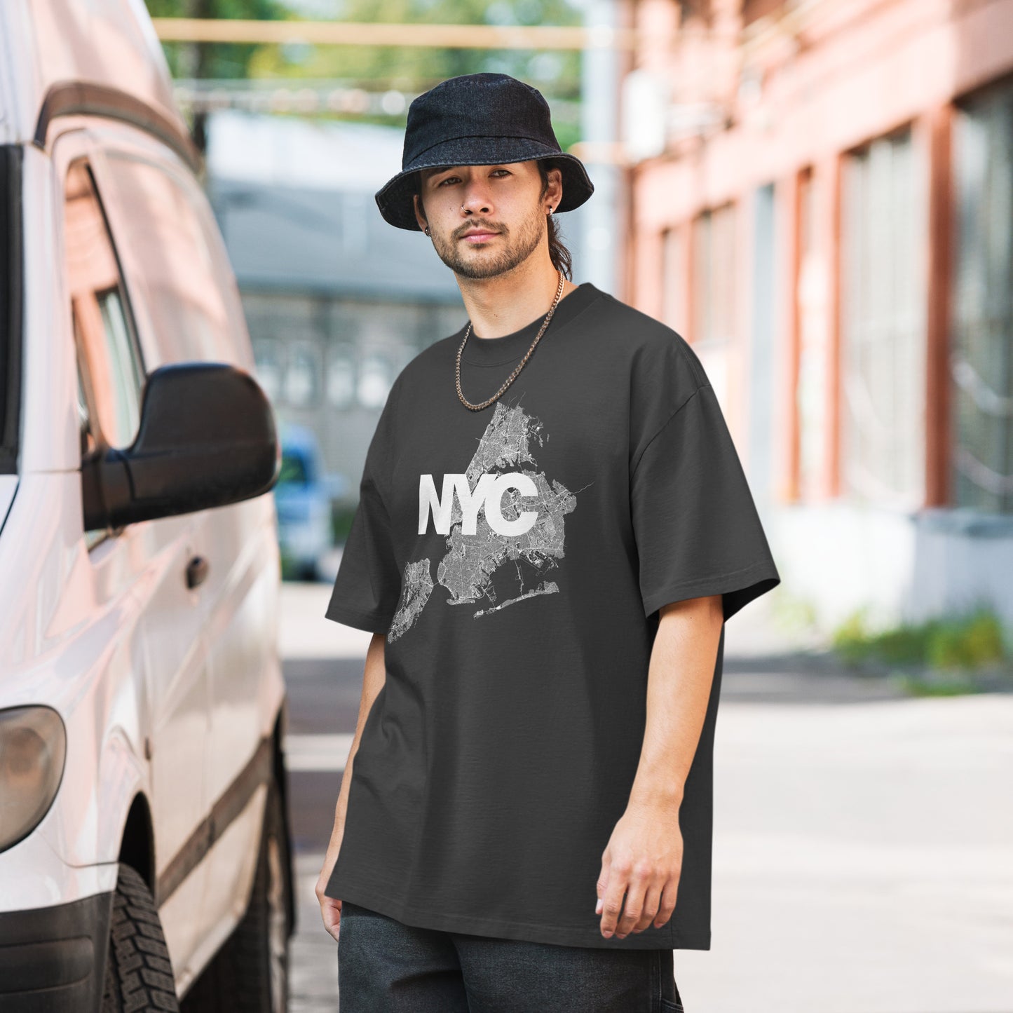 NYC Only Streets Oversized Faded Graphic Tee