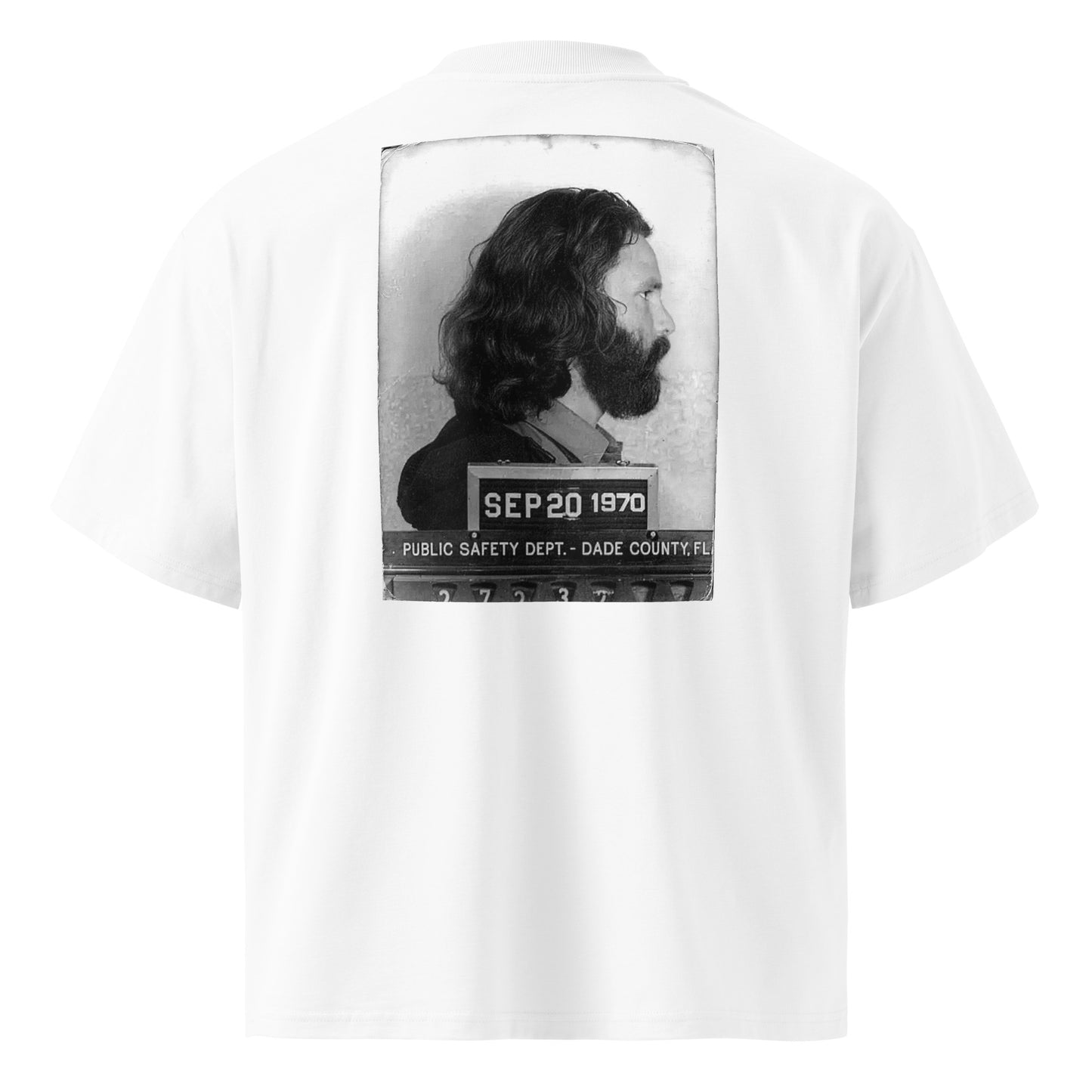 Jim Morrison Mugshot Oversized Graphic Tee — organic cotton | Mad Monkey