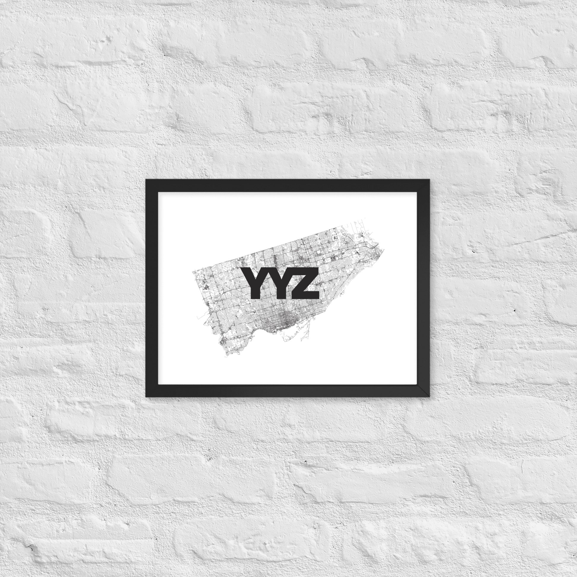 Toronto YYZ Only Streets Framed Poster — city map wall art | Mad Monkey