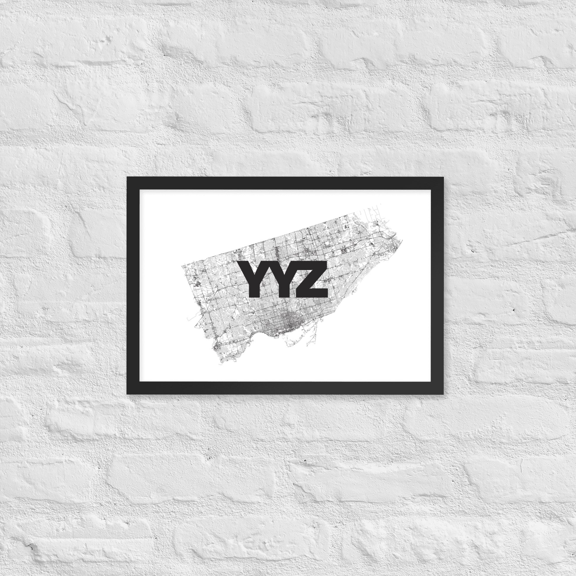 Toronto YYZ Only Streets Framed Poster — city map wall art | Mad Monkey