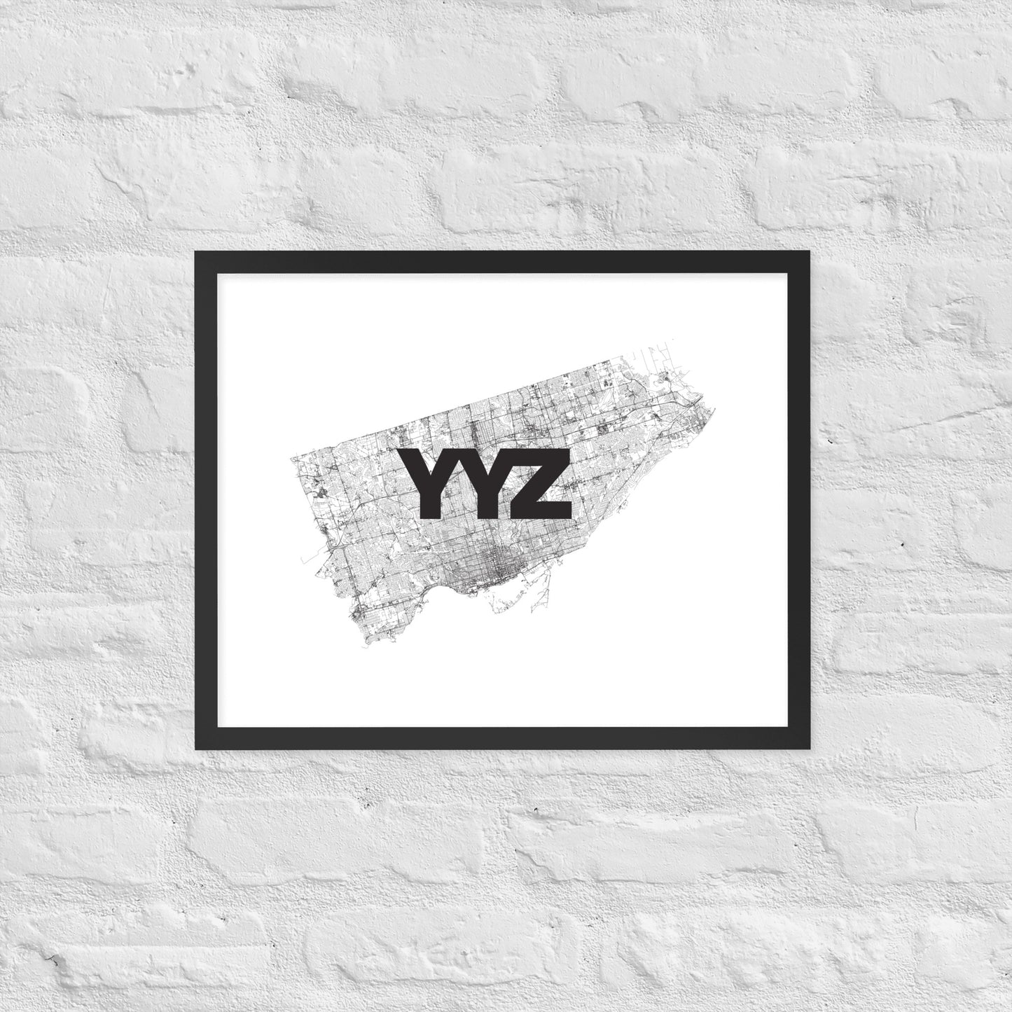 Toronto YYZ Only Streets Framed Poster — city map wall art | Mad Monkey