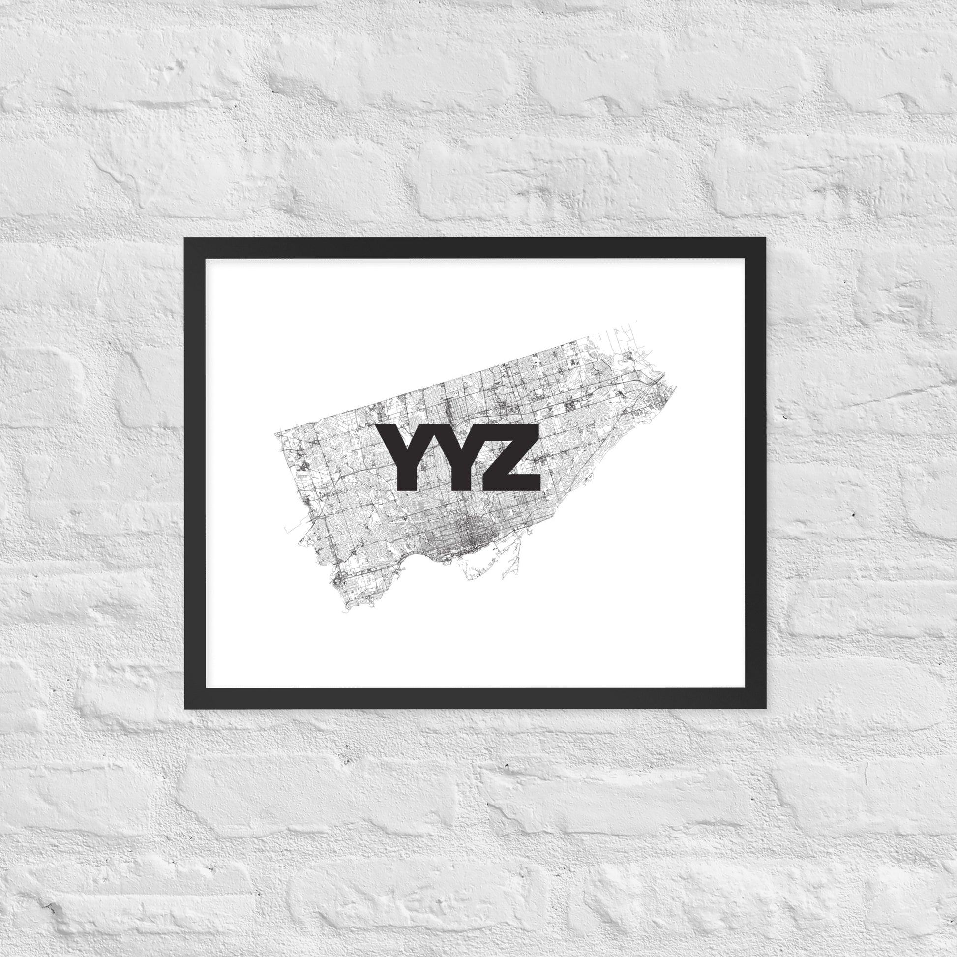 Toronto YYZ Only Streets Framed Poster — city map wall art | Mad Monkey