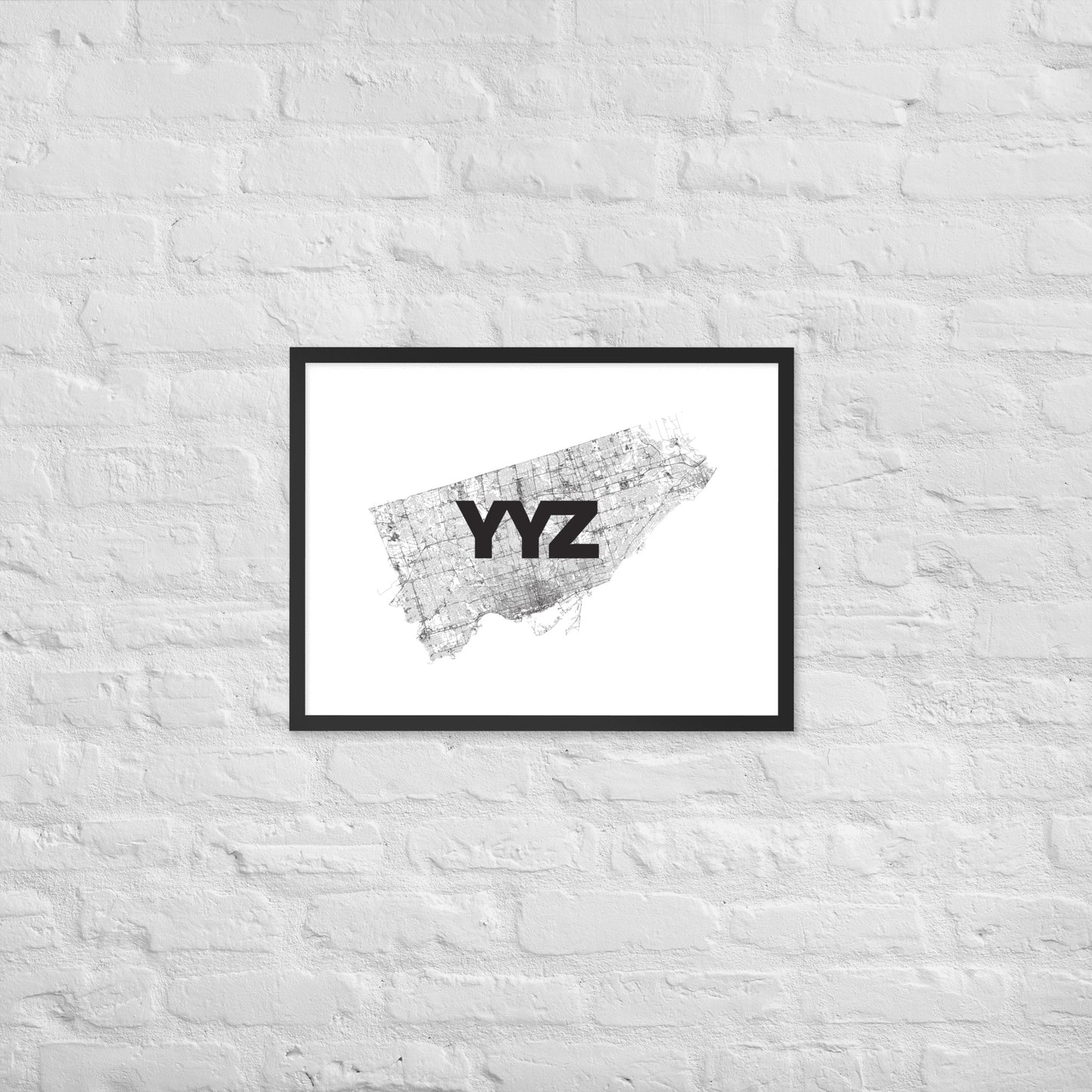 Toronto YYZ Only Streets Framed Poster — city map wall art | Mad Monkey