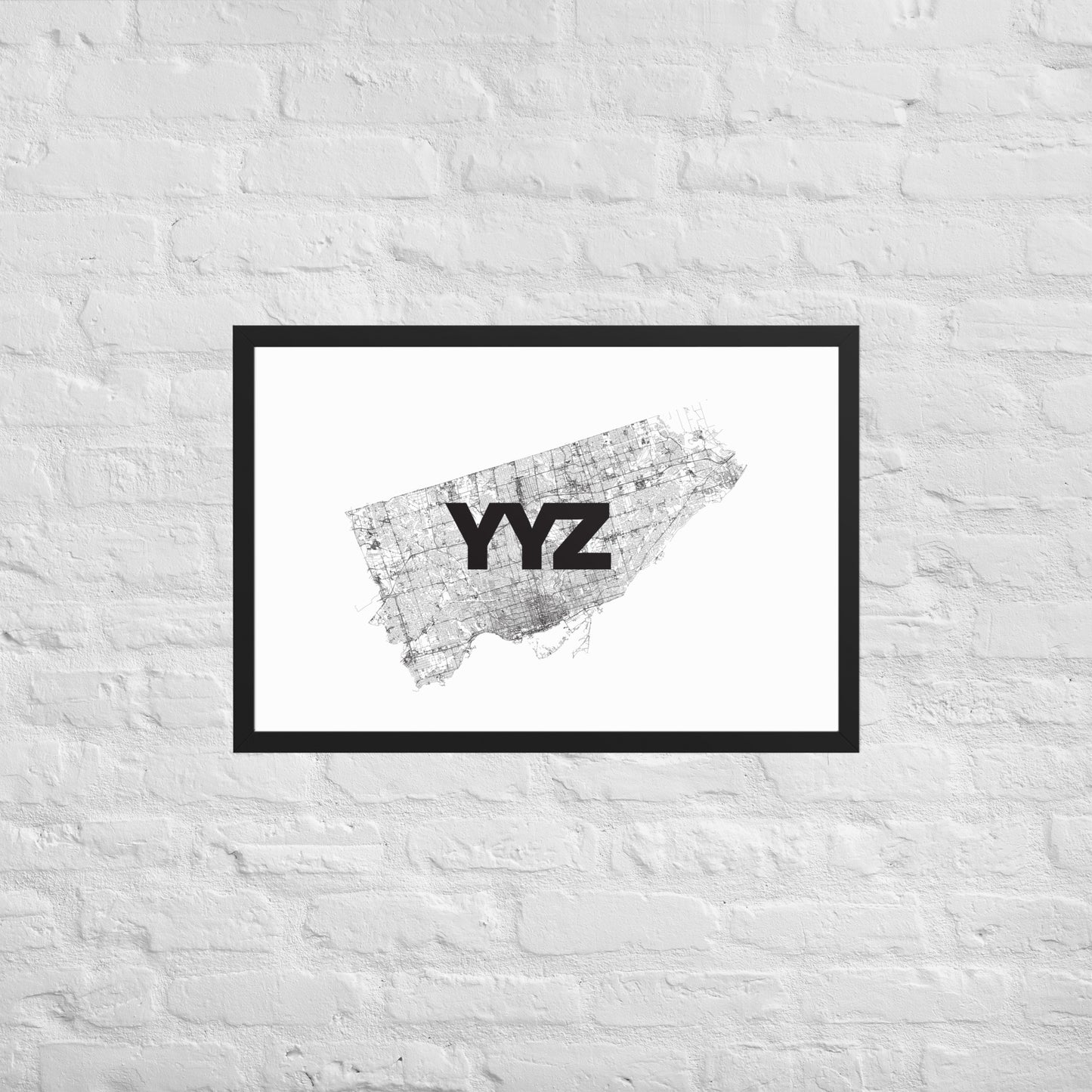 Toronto YYZ Only Streets Framed Poster — city map wall art | Mad Monkey