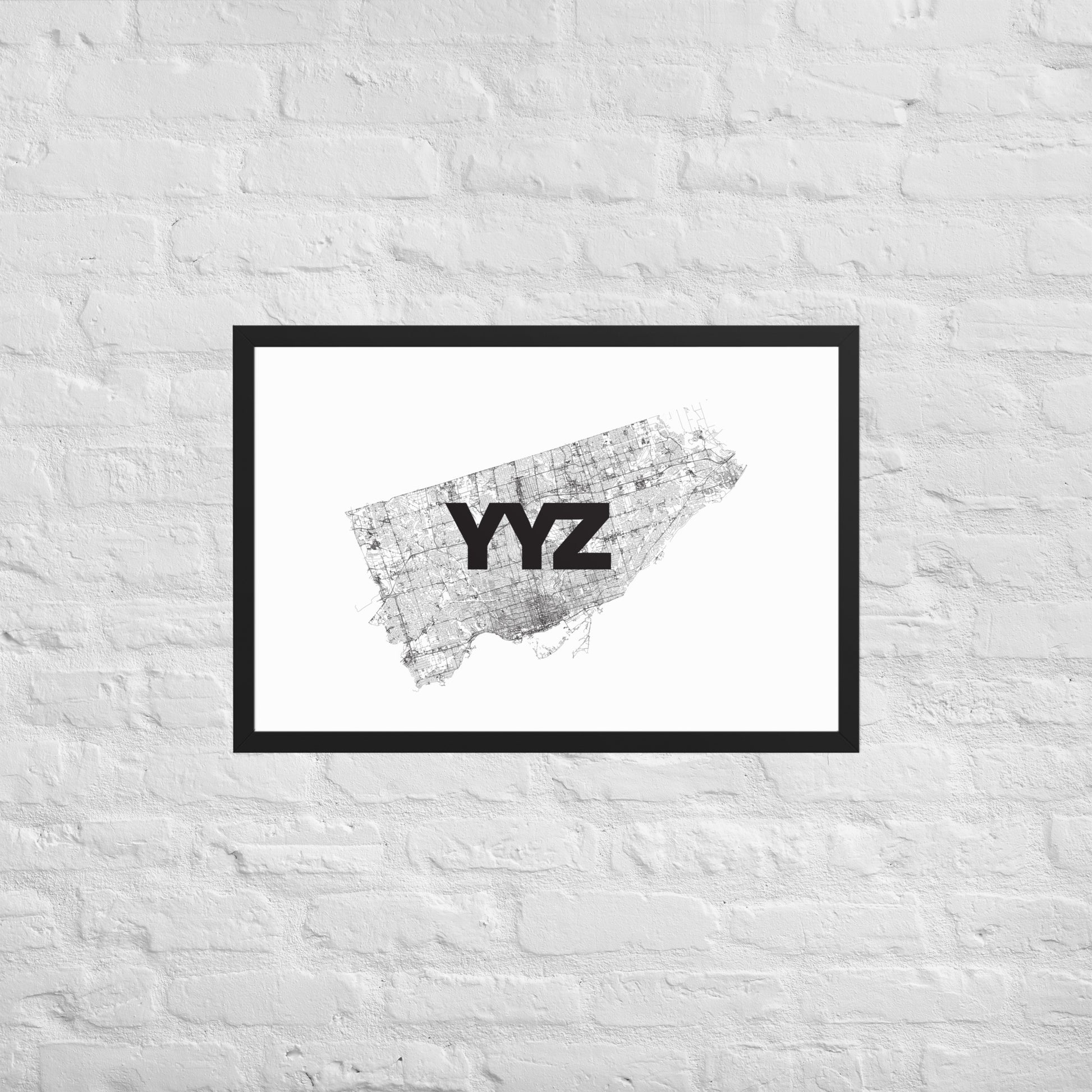 Toronto YYZ Only Streets Framed Poster — city map wall art | Mad Monkey