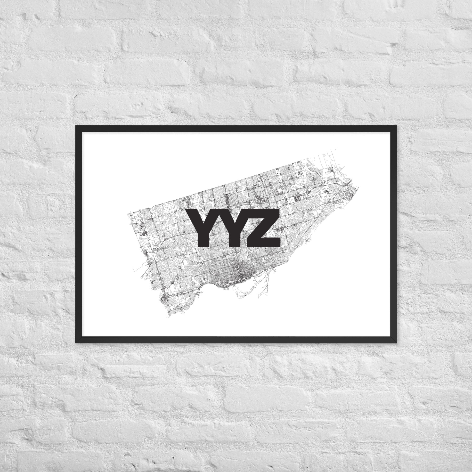 Toronto YYZ Only Streets Framed Poster — city map wall art | Mad Monkey