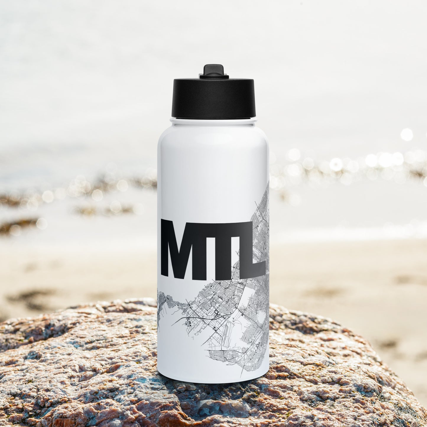 Montreal Only Streets Stainless Steel Water Bottle — 20oz | Mad Monkey