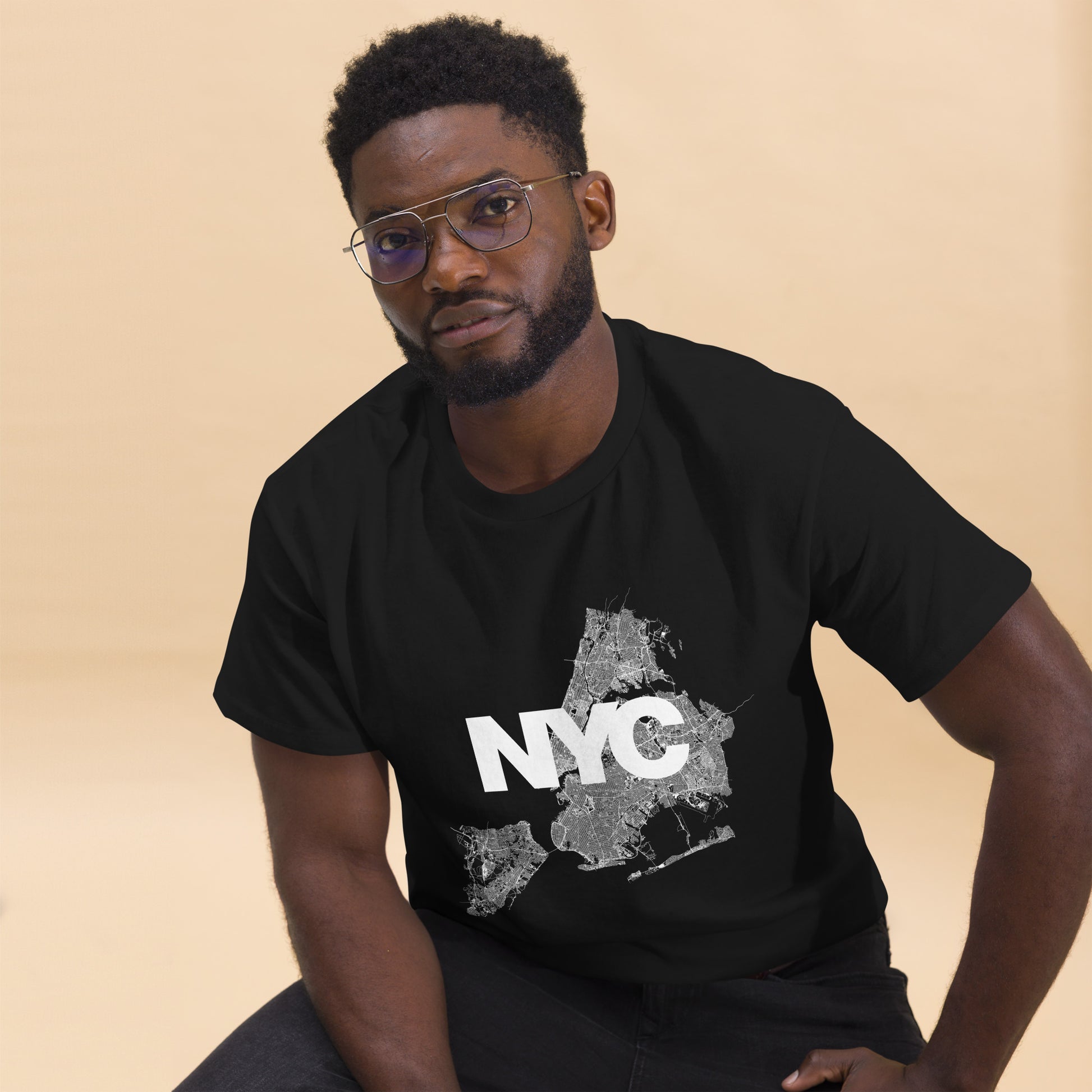 NYC Only Streets Classic Black Graphic Tee — street map print | Mad Monkey