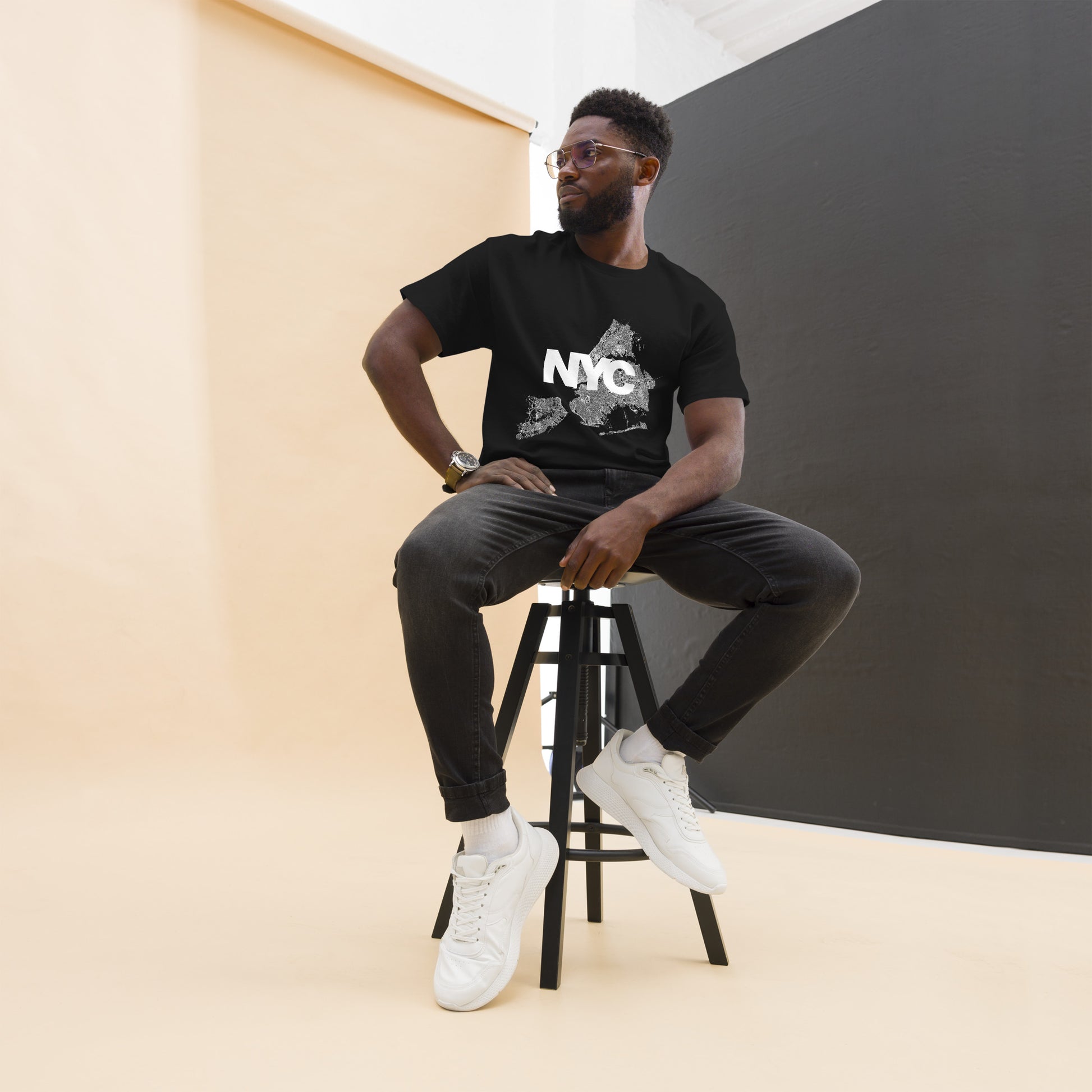 NYC Only Streets Classic Black Graphic Tee — street map print | Mad Monkey