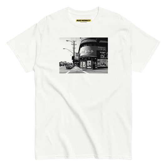 Whisky a Go Go Vintage Rock Bar Graphic Tee — halftone print | Mad Monkey