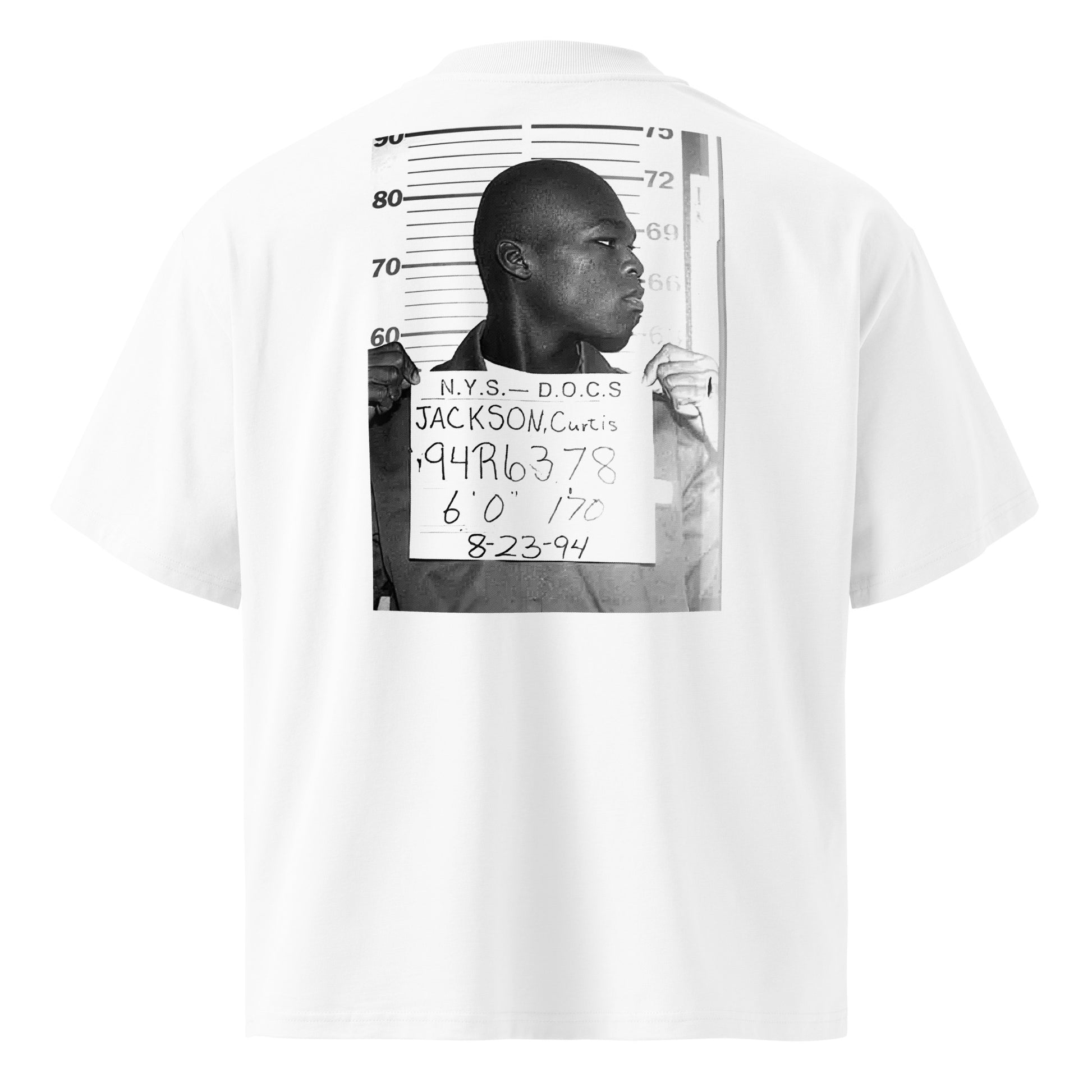 50 Cent Mugshot Oversized Graphic Tee — organic cotton | Mad Monkey