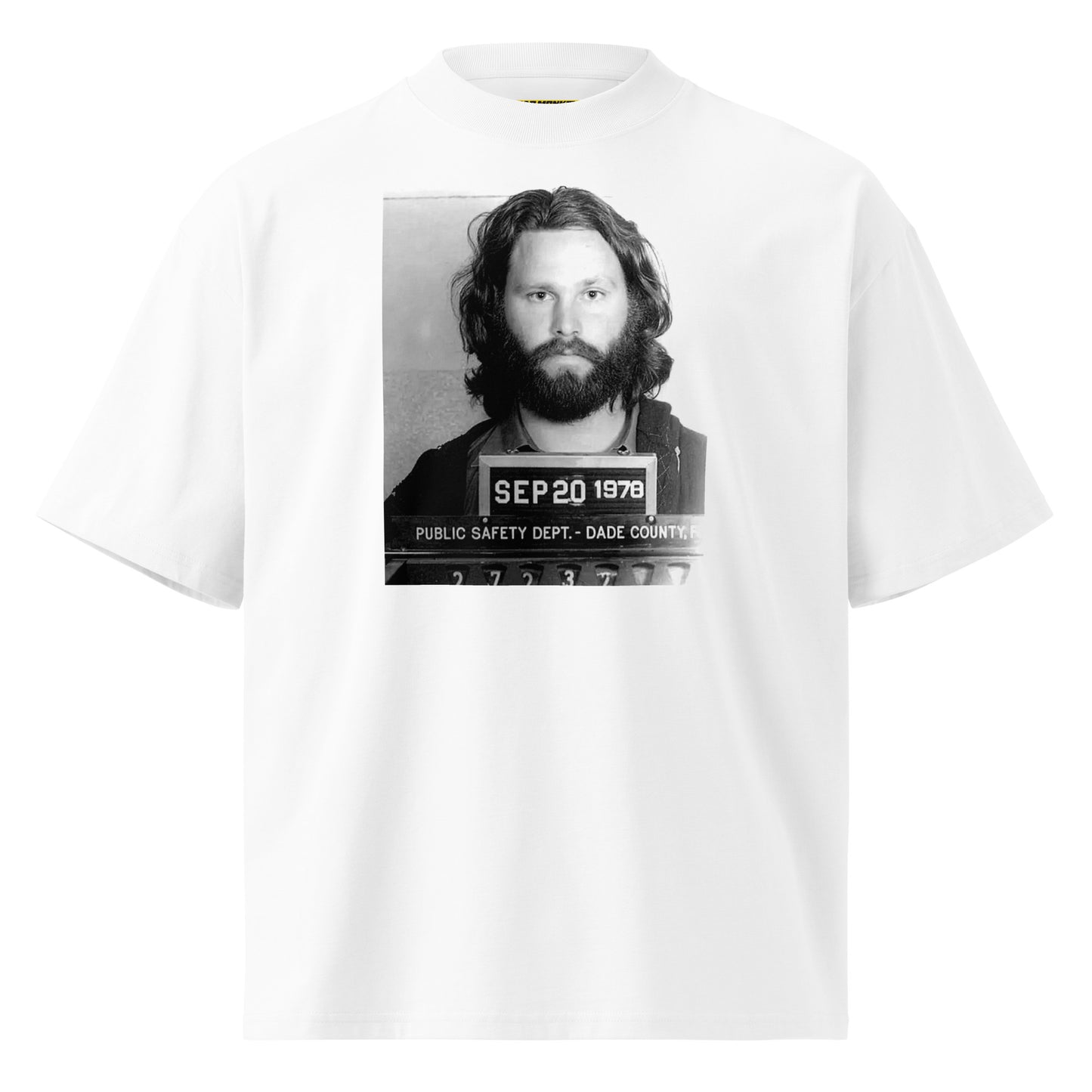 Jim Morrison Mugshot Oversized Graphic Tee — organic cotton | Mad Monkey