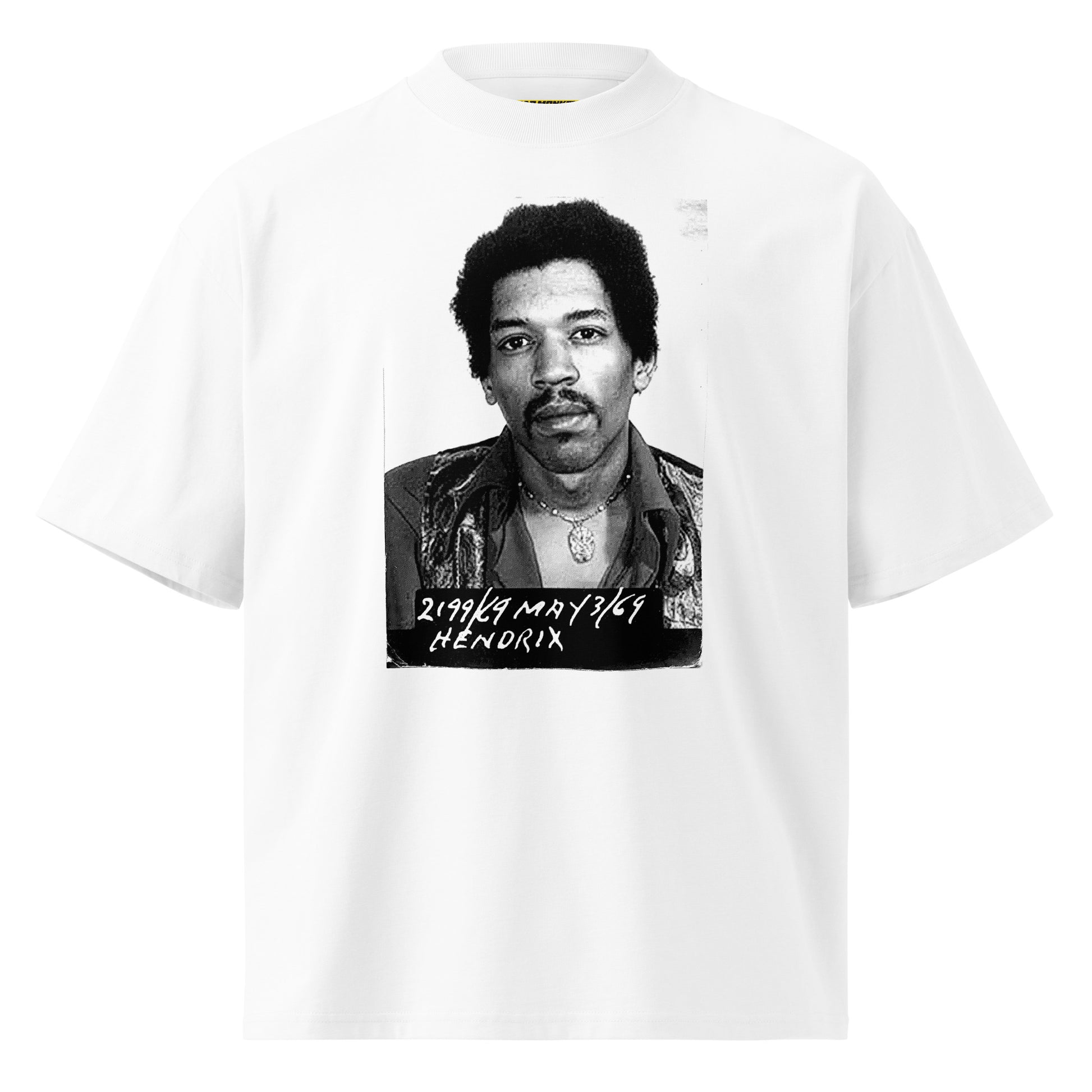 Jimi Hendrix Mugshot Oversized Graphic Tee — organic cotton | Mad Monkey