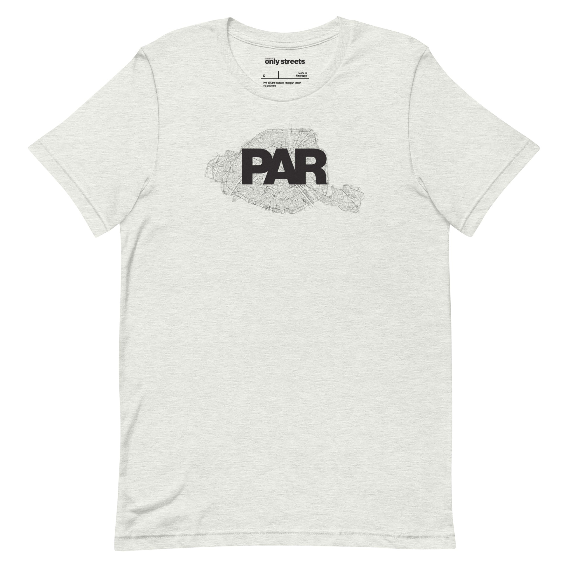 Paris Street Map Graphic Tee — Only Streets minimalist print | Mad Monkey