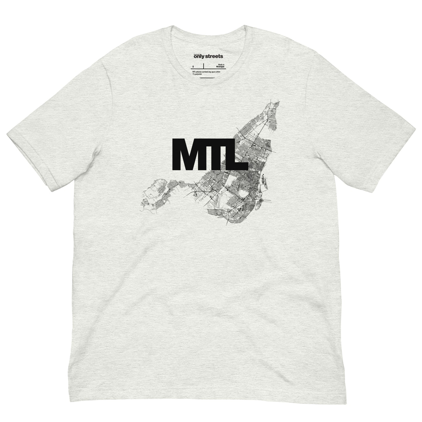 Only Streets Montreal Tee lifestyle — city map apparel | Mad Monkey