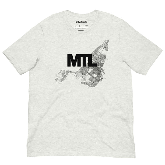 Only Streets Montreal Tee lifestyle — city map apparel | Mad Monkey