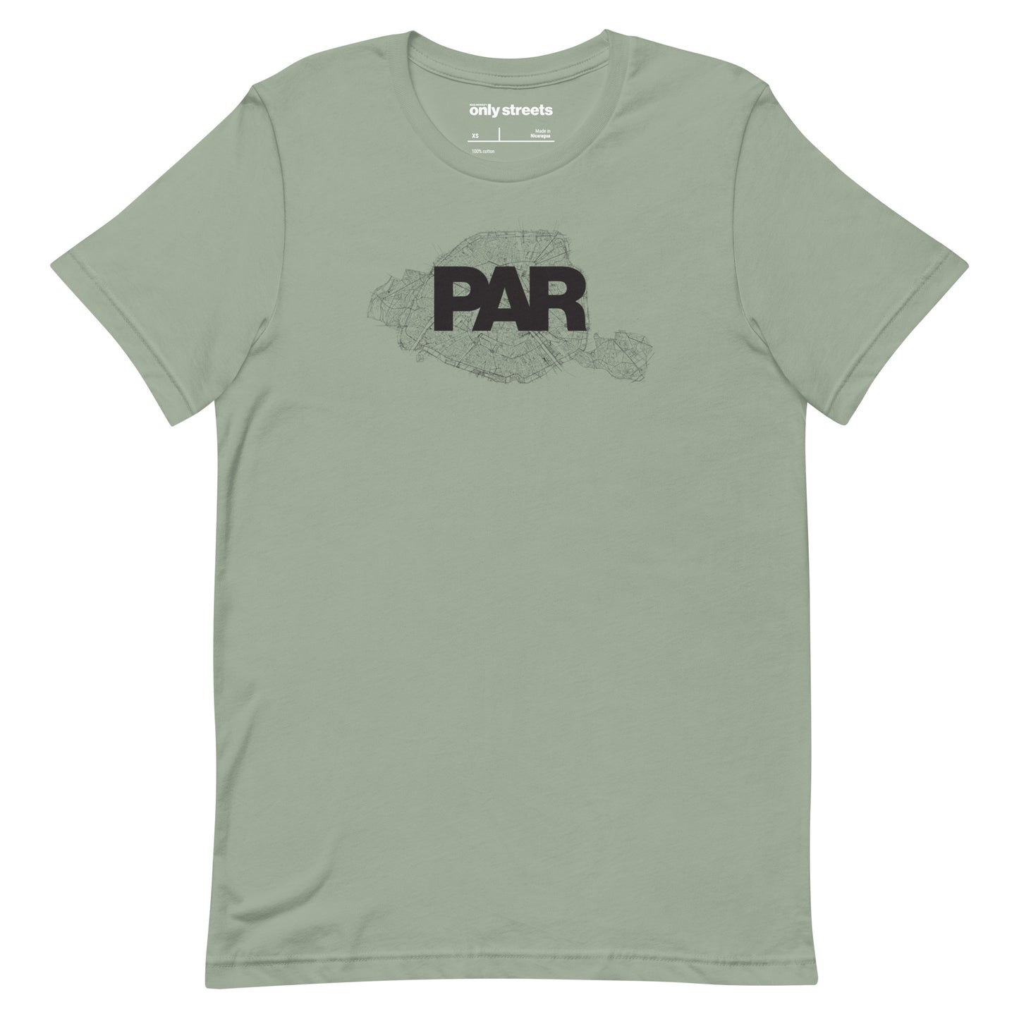 Paris Street Map Graphic Tee — Only Streets minimalist print | Mad Monkey
