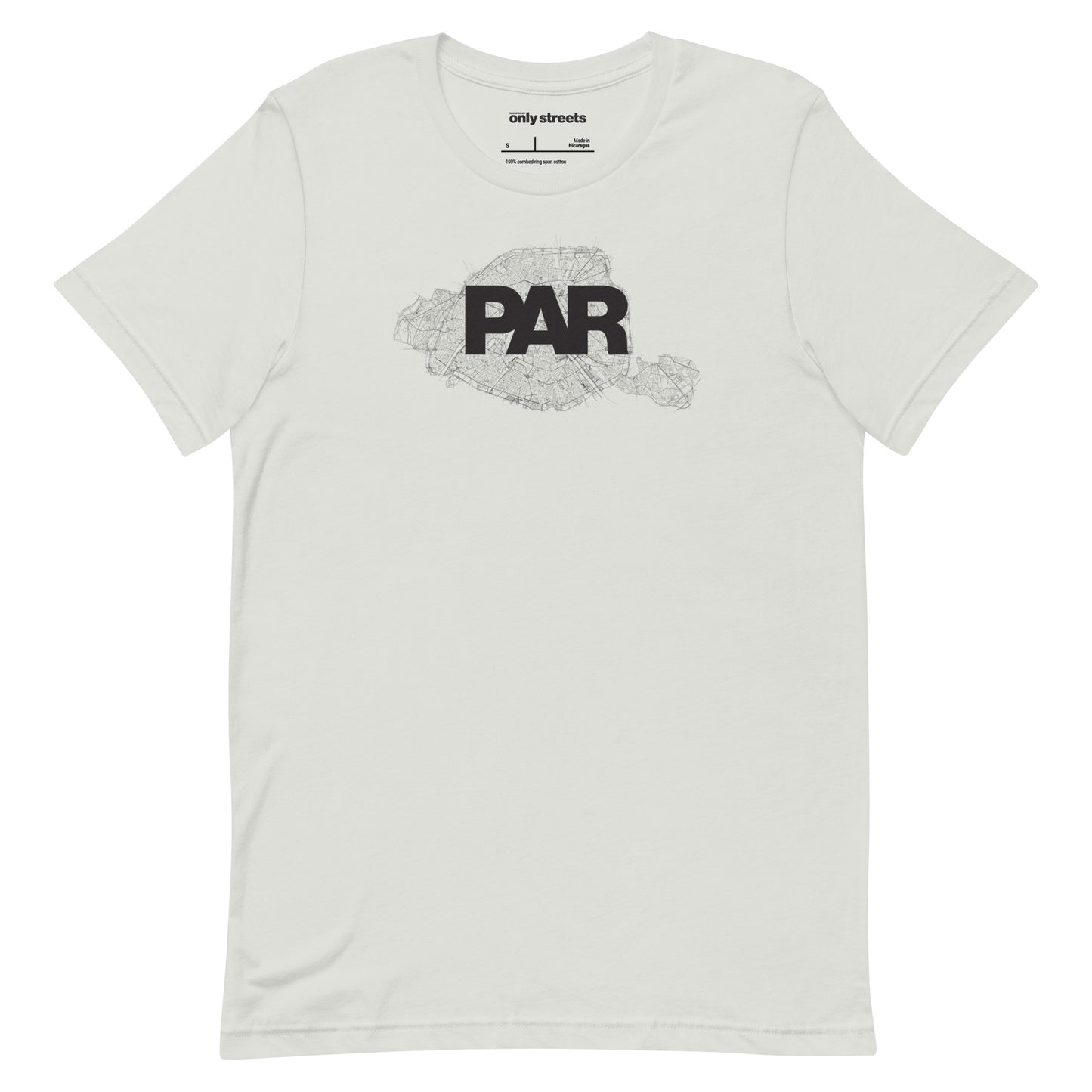 Paris Street Map Graphic Tee — Only Streets minimalist print | Mad Monkey