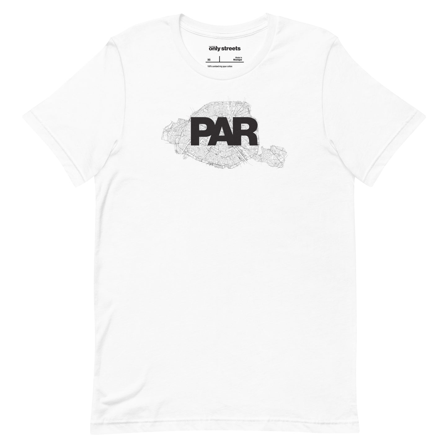 Paris Street Map Graphic Tee — Only Streets minimalist print | Mad Monkey