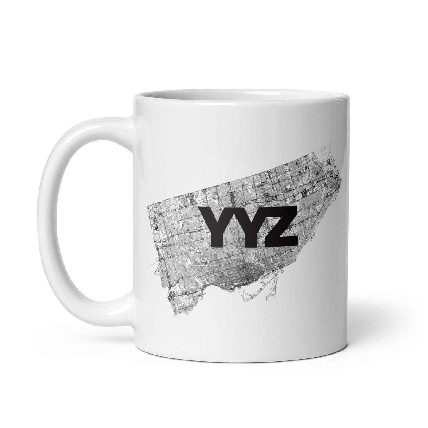 Toronto Only Streets White Glossy Mug — 11oz city graphic | Mad Monkey